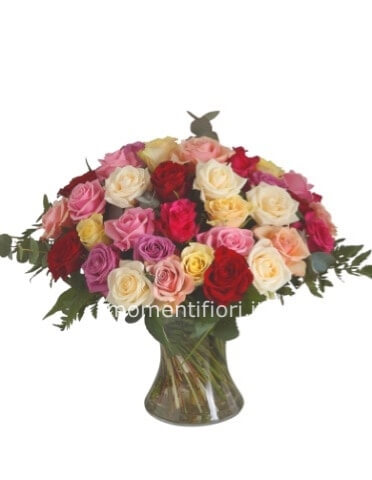 Bouquet di  9 rose colorate