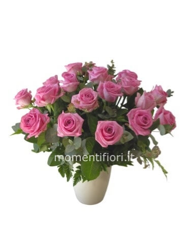 Bouquet di 9 roselline rosa chiaro